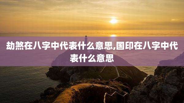 劫煞在八字中代表什么意思,国印在八字中代表什么意思