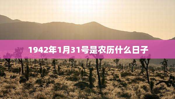 1942年1月31号是农历什么日子