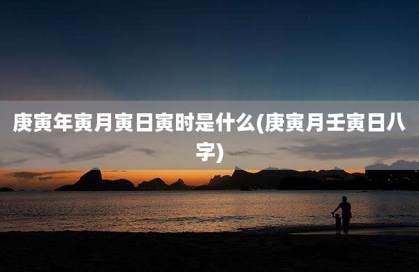 庚寅年寅月寅日寅时是什么(庚寅月壬寅日八字)
