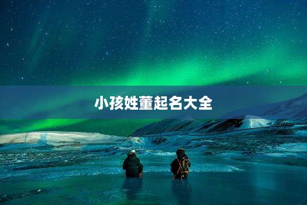 小孩姓董起名大全