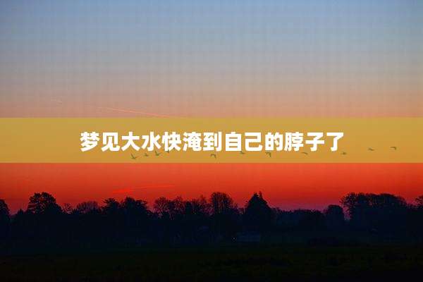 梦见大水快淹到自己的脖子了