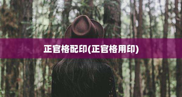 正官格配印(正官格用印)