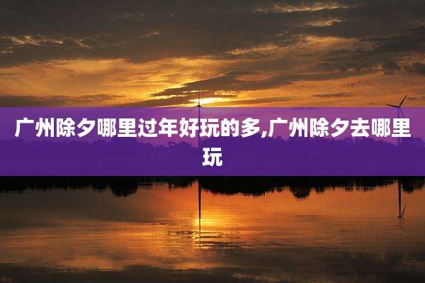 广州除夕哪里过年好玩的多,广州除夕去哪里玩