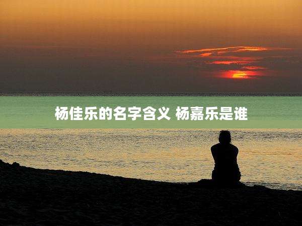 杨佳乐的名字含义 杨嘉乐是谁