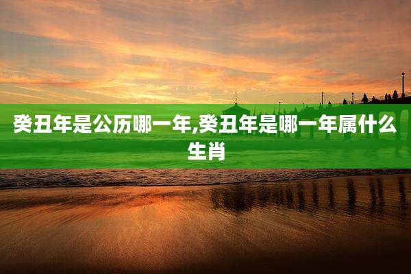 癸丑年是公历哪一年,癸丑年是哪一年属什么生肖