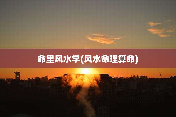 命里风水学(风水命理算命)