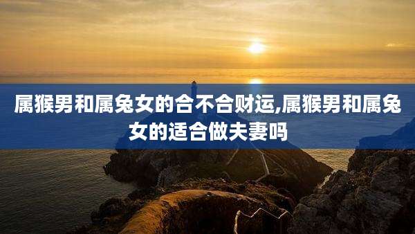 属猴男和属兔女的合不合财运,属猴男和属兔女的适合做夫妻吗