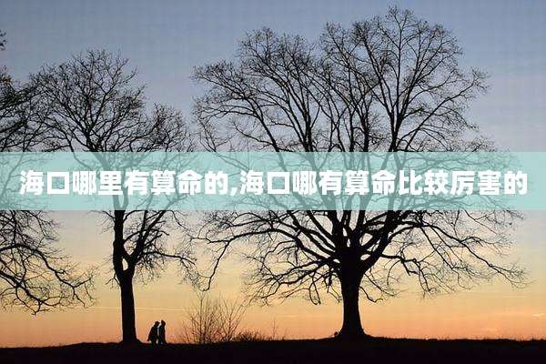 海口哪里有算命的,海口哪有算命比较厉害的