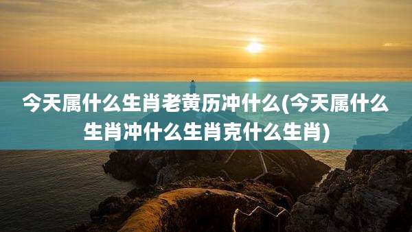 今天属什么生肖老黄历冲什么(今天属什么生肖冲什么生肖克什么生肖)