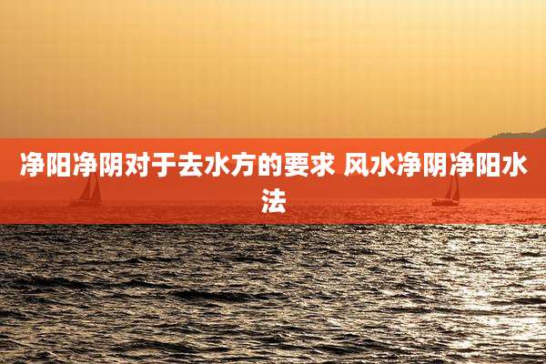 净阳净阴对于去水方的要求 风水净阴净阳水法