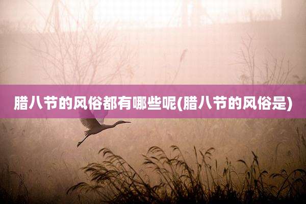 腊八节的风俗都有哪些呢(腊八节的风俗是)