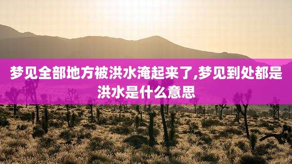 梦见全部地方被洪水淹起来了,梦见到处都是洪水是什么意思