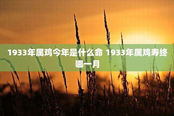 1933年属鸡今年是什么命 1933年属鸡寿终哪一月