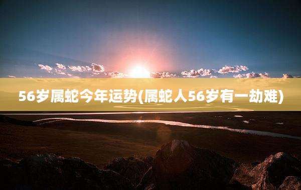56岁属蛇今年运势(属蛇人56岁有一劫难)