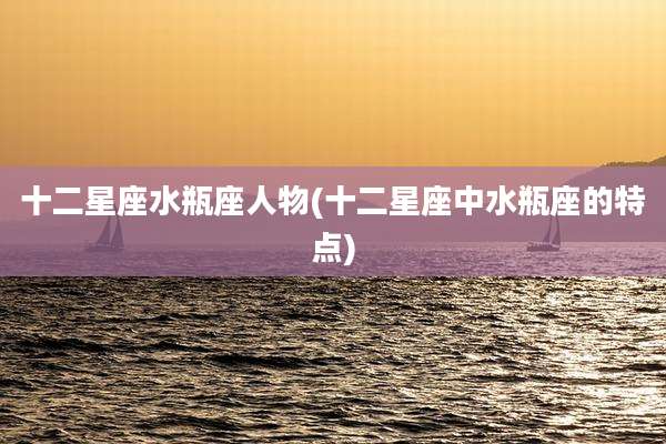 十二星座水瓶座人物(十二星座中水瓶座的特点)