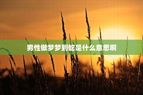 男性做梦梦到蛇是什么意思啊