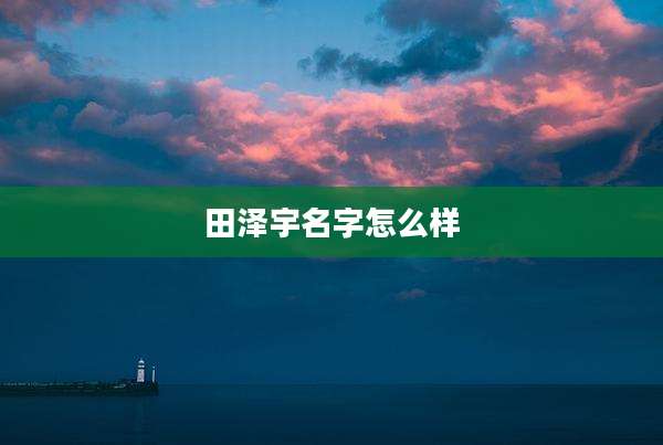田泽宇名字怎么样