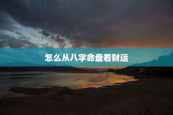 怎么从八字命盘看财运