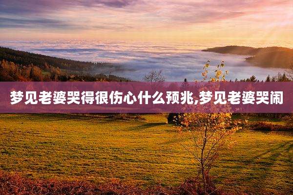 梦见老婆哭得很伤心什么预兆,梦见老婆哭闹
