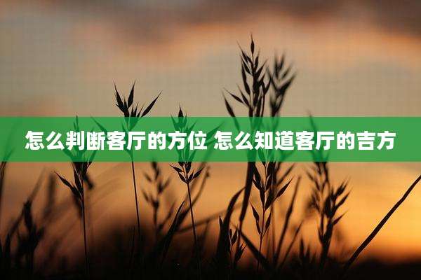 怎么判断客厅的方位 怎么知道客厅的吉方