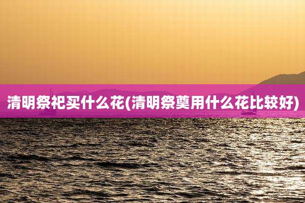 清明祭祀买什么花(清明祭奠用什么花比较好)