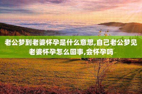 老公梦到老婆怀孕是什么意思,自己老公梦见老婆怀孕怎么回事,会怀孕吗