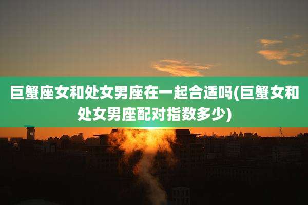 巨蟹座女和处女男座在一起合适吗(巨蟹女和处女男座配对指数多少)