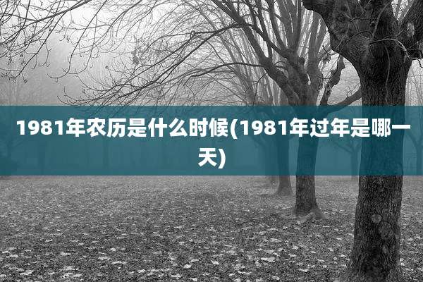 1981年农历是什么时候(1981年过年是哪一天)