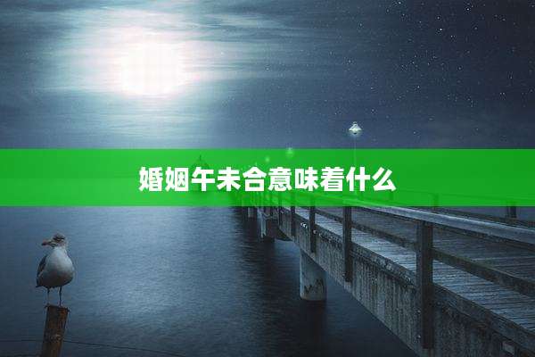 婚姻午未合意味着什么