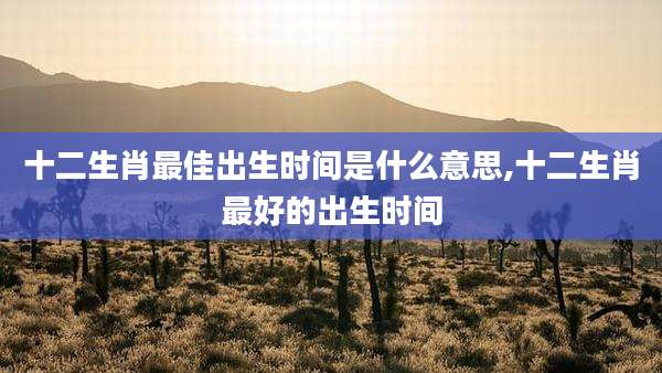 十二生肖最佳出生时间是什么意思,十二生肖最好的出生时间