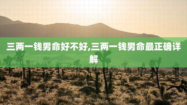 三两一钱男命好不好,三两一钱男命最正确详解