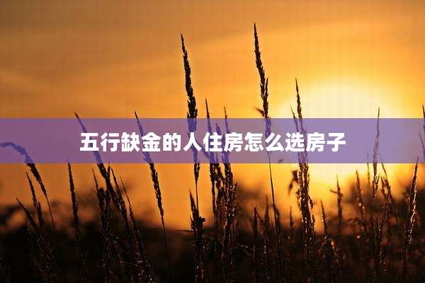 五行缺金的人住房怎么选房子