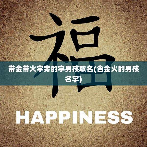 带金带火字旁的字男孩取名(含金火的男孩名字)
