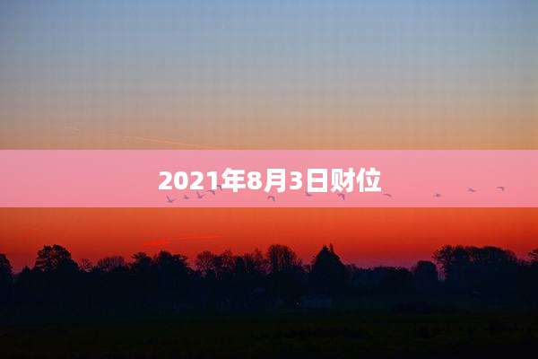 2021年8月3日财位