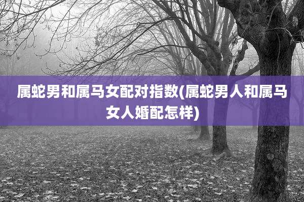 属蛇男和属马女配对指数(属蛇男人和属马女人婚配怎样)