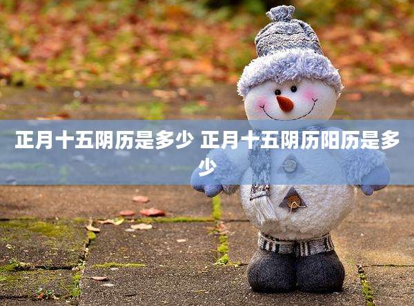 正月十五阴历是多少 正月十五阴历阳历是多少
