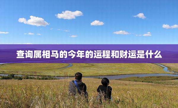 查询属相马的今年的运程和财运是什么