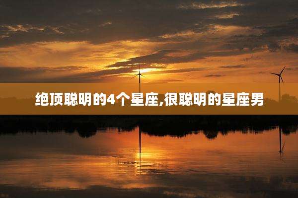 绝顶聪明的4个星座,很聪明的星座男