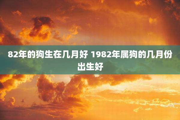 82年的狗生在几月好 1982年属狗的几月份出生好