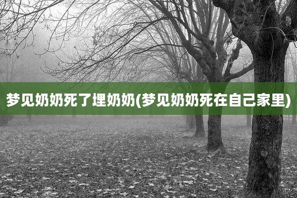 梦见奶奶死了埋奶奶(梦见奶奶死在自己家里)