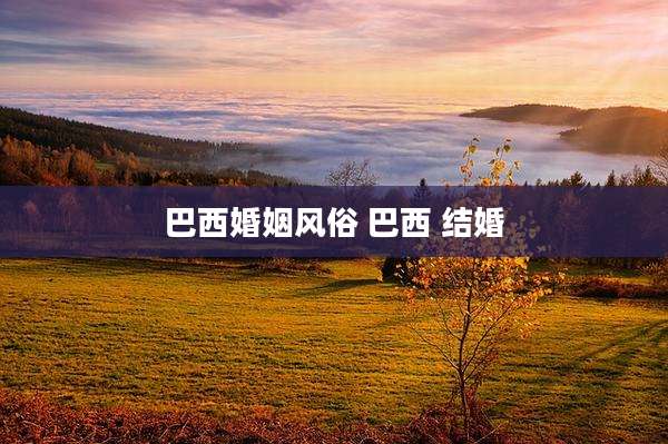 巴西婚姻风俗 巴西 结婚