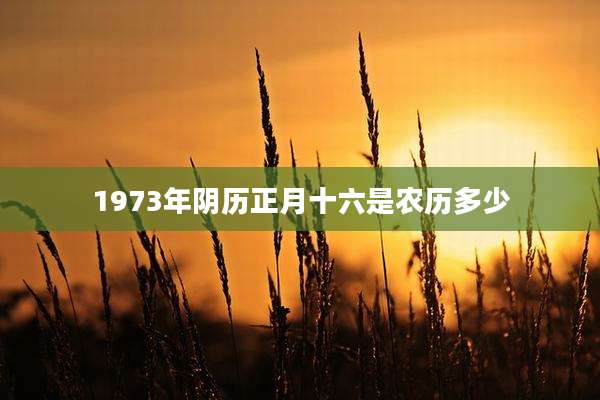 1973年阴历正月十六是农历多少
