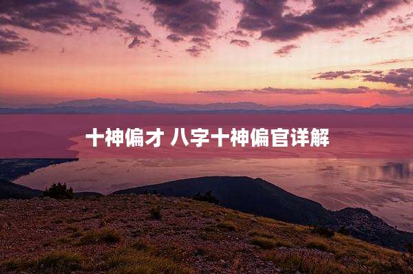 十神偏才 八字十神偏官详解