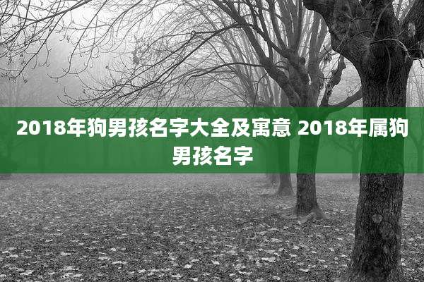 2018年狗男孩名字大全及寓意 2018年属狗男孩名字