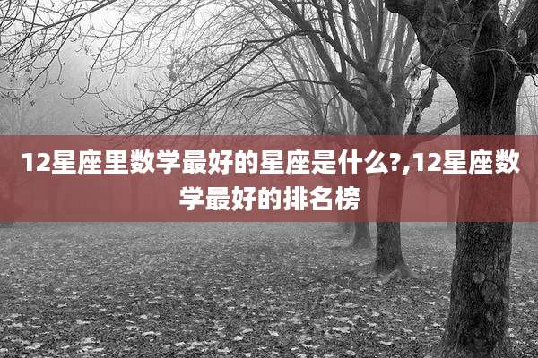 12星座里数学最好的星座是什么?,12星座数学最好的排名榜