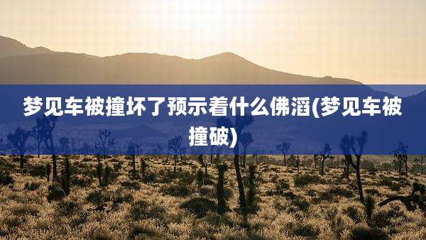 梦见车被撞坏了预示着什么佛滔(梦见车被撞破)