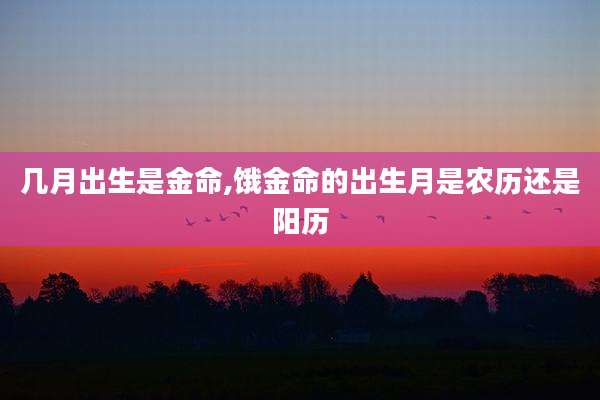 几月出生是金命,饿金命的出生月是农历还是阳历