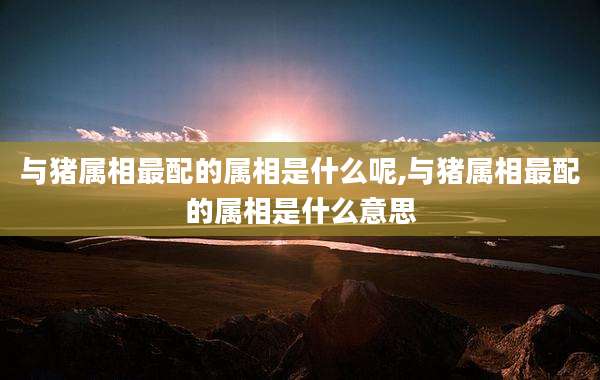 与猪属相最配的属相是什么呢,与猪属相最配的属相是什么意思