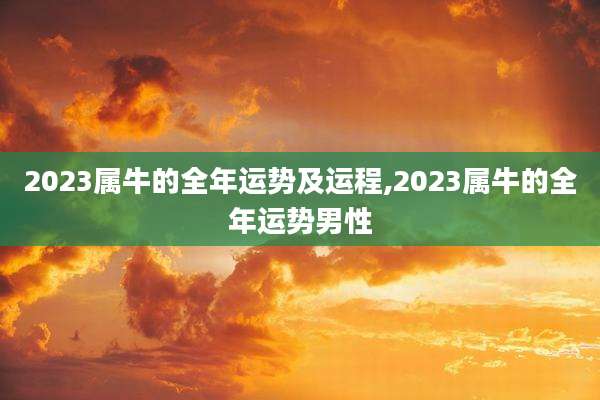 2023属牛的全年运势及运程,2023属牛的全年运势男性