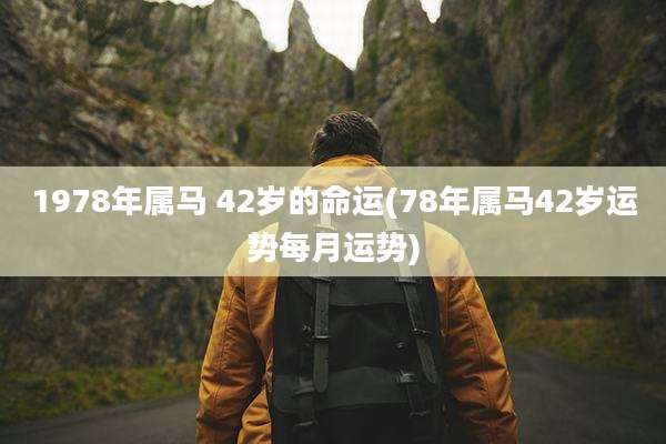 1978年属马 42岁的命运(78年属马42岁运势每月运势)